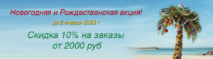 Новогодняя акция - скидка 10% на заказ от 2000 руб